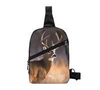 Free Whitetail Deer Printed Sling Bag Gym Bags for Men Women, Foldable Sports Shoulder Chest Bag for Running Hiking Cycling Travel Work