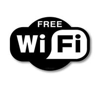 Free WiFi Sticker 100x150mm Office, Shop, Cafe, Bar, Restaurant Self-Adhesive Vinyl Decal Sign (Clear Vinyl, 1 Sticker)