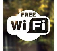 Free WiFi Sticker Sign Vinyl Cafe Decal Restaurant self Adhesive Stickers Kitchen Shop Office Decals Signs Pub Door Window Graphics Signage Takeaway Coffee Shop bar Artwork Stencil Transfer Wall