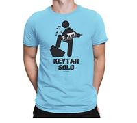 Free Will Shirts Keytar Solo - Mens Music Organic Cotton T-Shirt Sky Blue