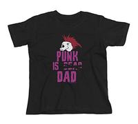 Free Will Shirts Punk is Dad - Kids Boys Girls Unisex Punk Music Organic Cotton T-Shirt Black
