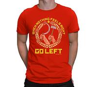 Free Will Shirts When Nothing Goes Right GO Left CCCP USSR Soviet - Mens Organic Cotton Retro Communist T-Shirt Red