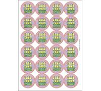 Free Your Mind Hippie LSD 1960s Psychedelic Circular Matt Paper Stickers A4 Sheet of 24 (Each Sticker is 45mm Diameter)