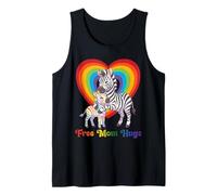 Free Zebra Mom Hugs Pride Heart LGBTQ Inclusion Support Tank Top