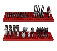 Free Zone Bit Organizer Set (2 PCS, Red) - 158-Hole 1/4 Inch Hex Bit & Drive Bit Storage - Screwdriver Bit Holder (Tools Not Included)