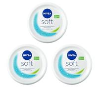 3 x 200ml NIVEA Soft Moisturising Cream Face Body & Hands Vitamin E & Jojoba oil