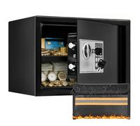 FREEAMG 22L Digital Electronic Cash Money Safe Box with Fireproof Money Bag | Steel Security Safe with Digital Keypad and 2 Keys, Safe Boxes for Home Money Jewelry Medicines Documents(35x25x25CM)