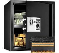 FREEAMG 41L Digital Electronic Cash Money Safe Box with Fireproof Money Bag