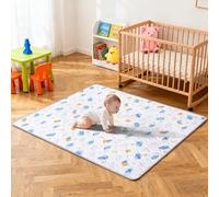FREEAMG Baby Play Mat, 200×180cm Soft Baby Floor Mats, Soft Thicken Padded Crawling Mat, Machine Washable Crawling Mat, Non Slip Baby Crawling Mats for Toddlers 1 2 3 Years Old (Elephant Design)