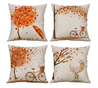 Freeas Cushion Cover, Set of 4 Valentine's Day Pillowcase Square House Sofa PIllow Cover 45 x 45 cm