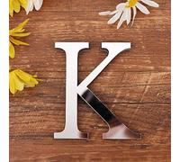 Freeas DIY Alphabet Letters,3D Acrylic Mirror Wall Stickers 26 Letters Heart & Shape Arbitrary Collocation Room Nursery Hanging Decor for Home Office Wedding Party (K)