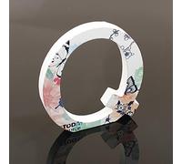 Freeas Flower Painting Decorative Wood Letters, 26 Marquee Alphabet Letters DIY Words Sign for Children Baby Name Girls Bedroom Wedding Birthday Party Home Décor (Letter Q)