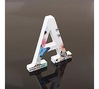 Freeas Flower Painting Decorative Wood Letters, 26 Marquee Alphabet Letters DIY Words Sign for Children Baby Name Girls Bedroom Wedding Birthday Party Home Décor (Letter A)