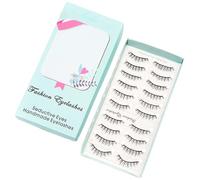 Freebily 10 Pairs False Eyelashes for Women Girls Wispy Curly Lashes Set Natural Looking Soft Thin Fake Lashes Lightweight Comfortable Daily Wear Type 2 One Size