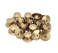 Freebily 16pcs Locking Pin Backs Metal Pin Keepers Replacements Uniform Badge Comfort Fit Tie Tack Lapel Pin Backing Holder Clasp Brass One Size