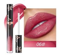 Freebily 1Pc Shimmer Metallic Lip Gloss for Women Girls Long Lasting Waterproof Sparkly Lipstick Makeup Glossy Shine Daily Wear Beauty Essential Type 6 One Size