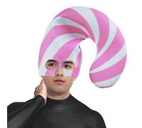 Freebily 3-Piece Candy Cane Hat Collection Matching Set with Face Covers for Family Photos Christmas Pageants White Pink One Size