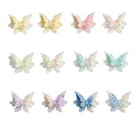 Freebily 30Pcs Elegant Butterfly Nail Stickers 3D Self Adhesive Nail Art Decals for Manicure DIY Girls Women Nail Fashion Decor Summer Design Colorful One Size