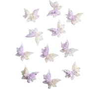 Freebily 30Pcs Elegant Butterfly Nail Stickers 3D Self Adhesive Nail Art Decals for Manicure DIY Girls Women Nail Fashion Decor Summer Design Purple One Size