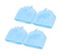 Freebily 4Pcs Silicone Toe Spacers for Women and Men Soft Stretchy Separators Breathable Fit for All Day Wear Blue One Size