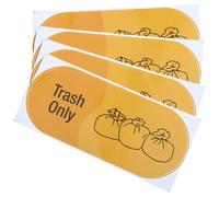Freebily 4pcs Trash Sorting Recycling Sticker for Use in Home and Office Yellow One Size