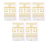 Freebily 5 Sheets Metallic Gold Temporary Tattoos Waterproof Tattoo Stickers for Women Cosplay Festivals Face Body Art Type E One Size