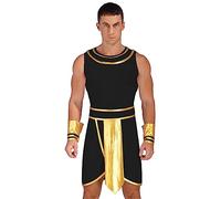 Freebily Adult Mens Mr Toga Greek God Costume Set Halloween Roman Fancy Dress Outfits With Cuffs Black S