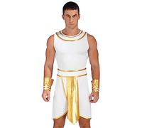 Freebily Adult Mens Mr Toga Greek God Costume Set Halloween Roman Fancy Dress Outfits With Cuffs White XXL