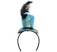 Freebily Adults Kids Soldier Mini Top Hat Headband with Feather for Ringmaster Circus Carnival Party Sky Blue One Size