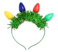 Freebily Christmas Headwear LED Light Bulb Flashing Headband for Xmas Holiday New Year Party Green Type A One Size