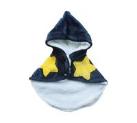 Freebily Dog Hooded Sleeprobe Warm Cloak-Style Pajama Blanket for Small Dogs in Winter Thickened Comfortable for Cozy Night Navy Blue S
