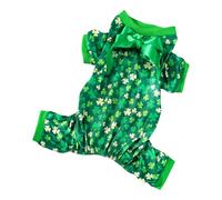 Freebily Dog Pajama Romper Breathable Dog Jumpsuit for Winter Cozy St Patrick‘s Day Outfit for Small Breed Puppies Type A S