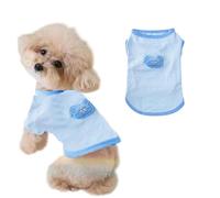Freebily Dog Summer Cooling Shirt Vacation Outfit Travel Shirts Vest for Chihuahuas Yorkies and Poodles Blue L