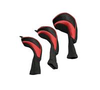 Freebily Durable Golf Club Head Covers 3PCS Airy Mesh Sleeves Simple Appearance Driver Protective Gear Reliable Sports Tools Red One Size