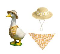 Freebily Festival Flower Crown Goose Hat for Party Animals Styled Goose Bonnet with Scarf for Party Photos Yellow One Size