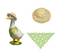 Freebily Festival Flower Crown Goose Hat for Party Animals Styled Goose Bonnet with Scarf for Party Photos Green One Size