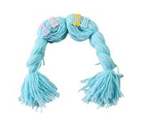 Freebily Funny Puppy Kitten Cosplay Wig Soft Braided Pigtail Headwear for Dress Up Christmas Halloween Birthday Photo Accessory Blue One Size