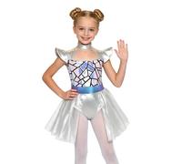 Freebily Girl Alien Fancy Dress Halloween Outer Space Outfit | Outfit Set,for Parade,Dress Up Game,Fun Activity,Alien Dresses,Metallic Tutu Tailskirts,Dance Bodysuits,Contest Entry