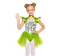 Freebily Girl Alien Fancy Dress Halloween Outer Space Outfit | Outfit Set,for Parade,Dress Up Game,Fun Activity,Alien Dresses,Metallic Tutu Tailskirts,Dance Bodysuits,Contest Entry
