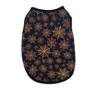 Freebily Halloween Pet Clothes Funny Pumpkin Sleeveless Dog Shirt Soft Lightweight Vest for Chihuahua Kittens Cats Type A XS