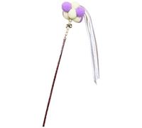 Freebily Interactive Cat Feather Toys Cat Wand Teaser Toys with Bell Pompom Ball for Indoor Cats Kitten Toy Gift A Purple One Size
