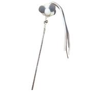 Freebily Interactive Cat Feather Toys Cat Wand Teaser Toys with Bell Pompom Ball for Indoor Cats Kitten Toy Gift A Grey One Size