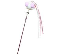 Freebily Interactive Cat Feather Toys Cat Wand Teaser Toys with Bell Pompom Ball for Indoor Cats Kitten Toy Gift A Pink One Size