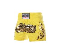 Freebily Kids Boys Muay Thai Shorts Boxing Trunks Metallic Letter Side Slit Kickboxing Boxing Shorts Yellow 5-7 Years