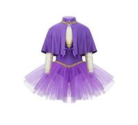 Freebily Kids Girls Deluxe Circus Ringmaster Costume Trapeze Artist Tutu Leotard Dress Halloween Cosplay Fancy Outfits Type b(purple) 11-12 Years