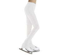 Freebily Kids Girls Figure Skating Pants Ice Skating Training Leggings Footless Dance Tights Activewear White 11-12 Years