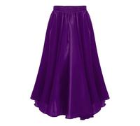 Freebily Kids Girls Latin Ballet Character Skirt Ballerina Long Swing Skirt Lyrical Liturgical Praise Dance Costume Purple A 7-8 Years