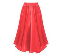 Freebily Kids Girls Latin Ballet Character Skirt Ballerina Long Swing Skirt Lyrical Liturgical Praise Dance Costume Red A 11-12 Years