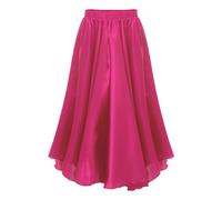 Freebily Kids Girls Latin Ballet Character Skirt Ballerina Long Swing Skirt Lyrical Liturgical Praise Dance Costume Hot Pink A 7-8 Years