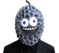 Freebily Latex Helmet for Adult Cosplay Props Realistic Rubber Fruit Head Masks Face Porous Comical Grape One Size
